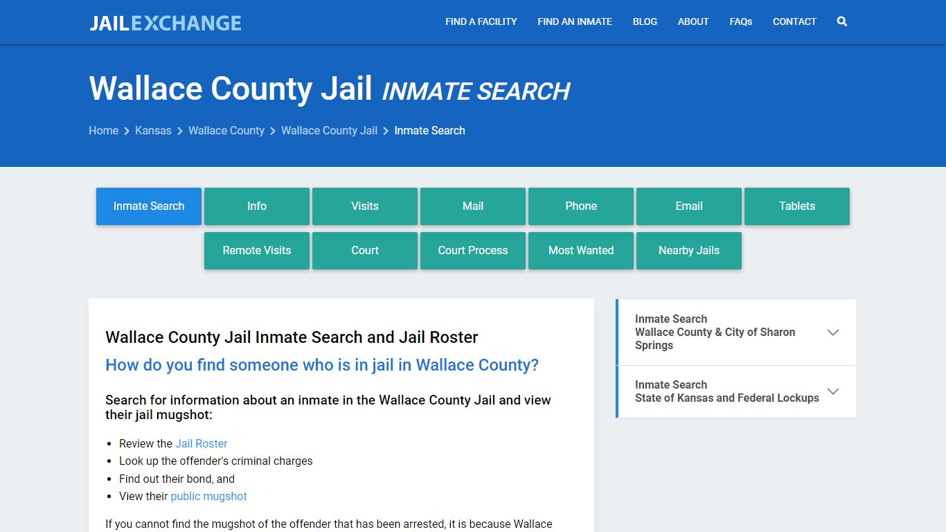 Inmate Search: Roster & Mugshots - Wallace County Jail, KS
