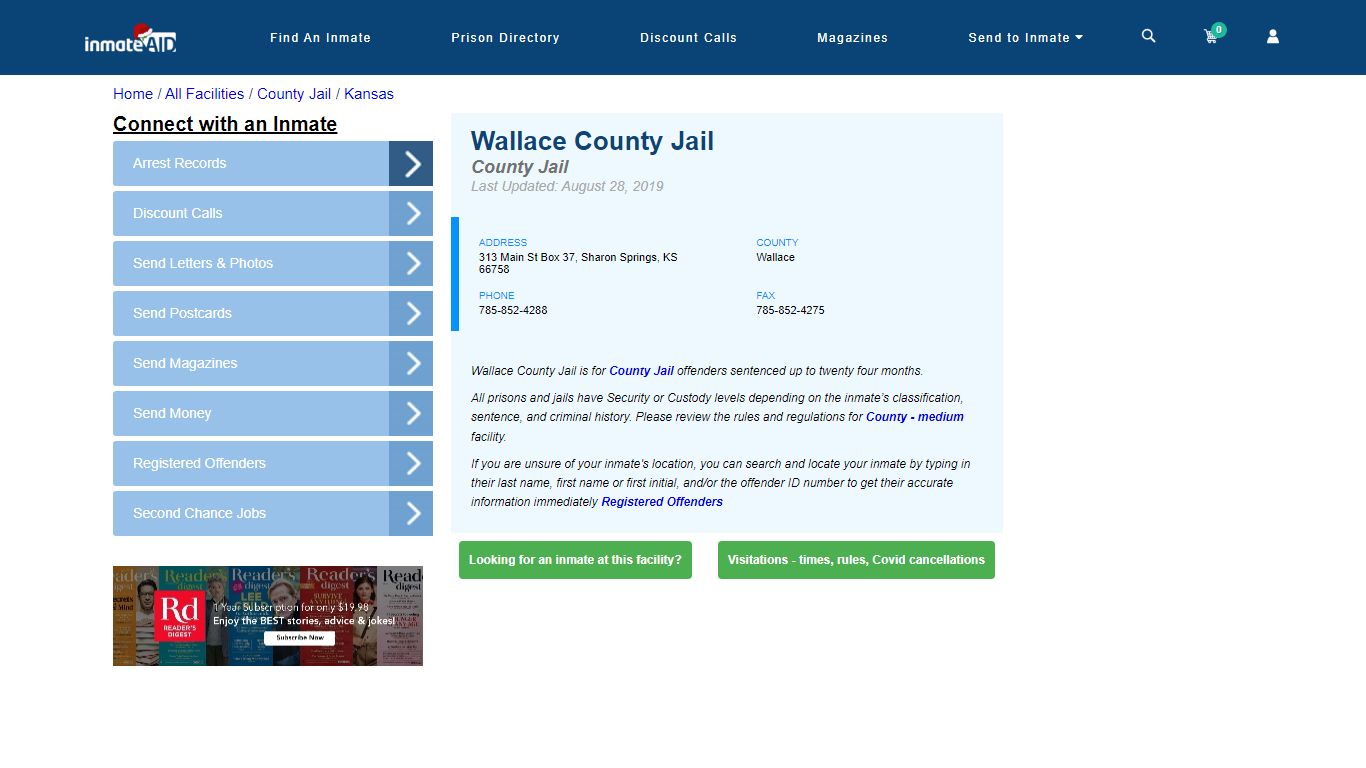 Wallace County Jail - Inmate Locator - Sharon Springs, KS